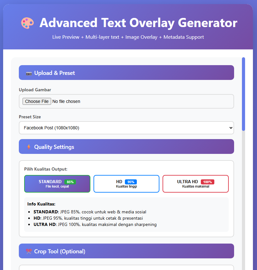 Advanced Image Text Overlay Generator